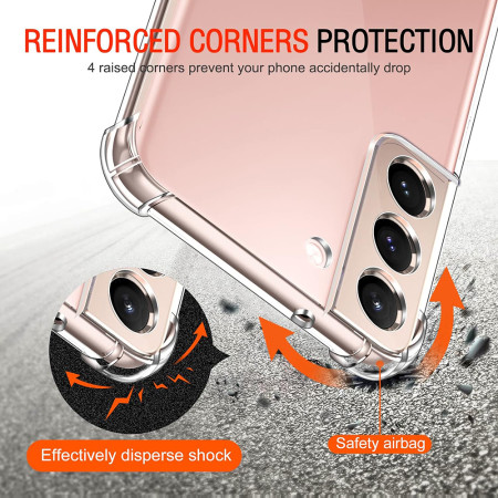 Husa Antisoc compatibila Samsung Galaxy S22 5G, PRO AirBag, Clear