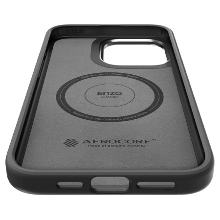 Husa pentru iPhone 15 Pro, Spigen Enzo Aramid MagSafe, Matte Black