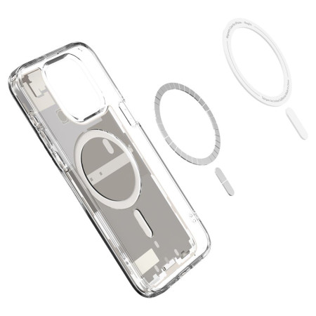 Husa pentru iPhone 15 Pro, Spigen Ultra Hybrid MagSafe Zero One, Natural Titanium
