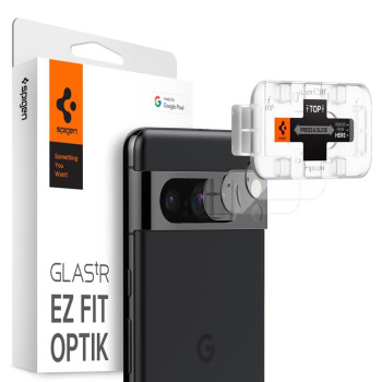 Folie Camera pentru Google Pixel 8 Pro, set 2 buc, Spigen Glas.tR Optik EZ FIT, Clear