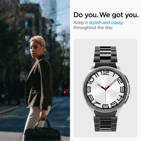 Curea pentru Samsung Galaxy Watch6 Classic 47mm, Spigen Modern Fit, Black