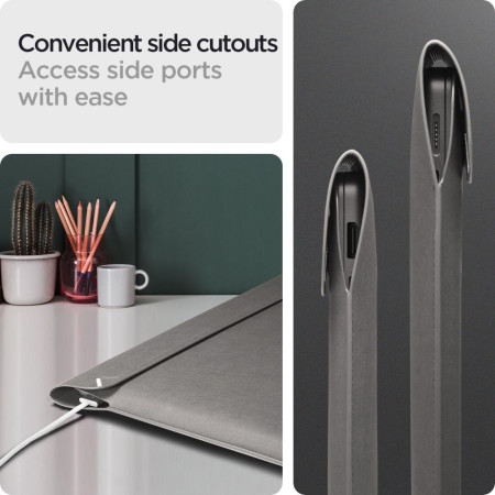 Husa pentru Laptop 15', 16", Spigen Valentinus Sleeve, City Grey