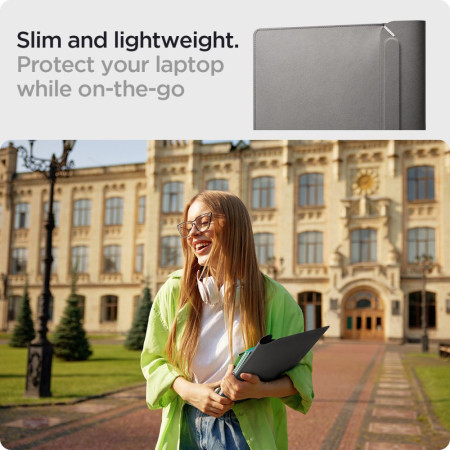 Husa pentru Laptop 15', 16", Spigen Valentinus Sleeve, City Grey