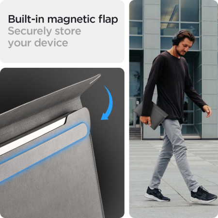 Husa pentru Laptop 15', 16", Spigen Valentinus Sleeve, City Grey