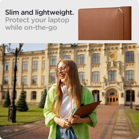 Husa pentru Laptop 15, 16", Spigen Valentinus Sleeve, Classic Brown