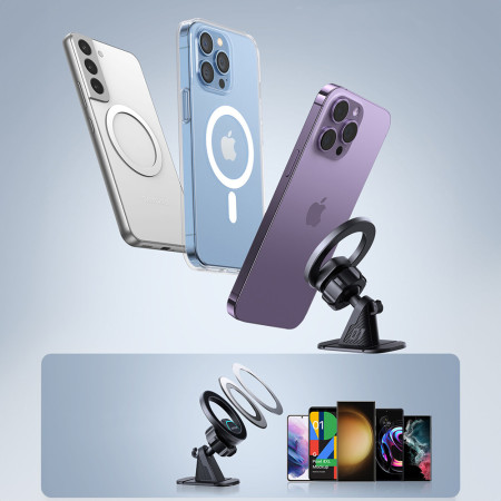 Suport telefon Auto JoyRoom cu magnet, Black