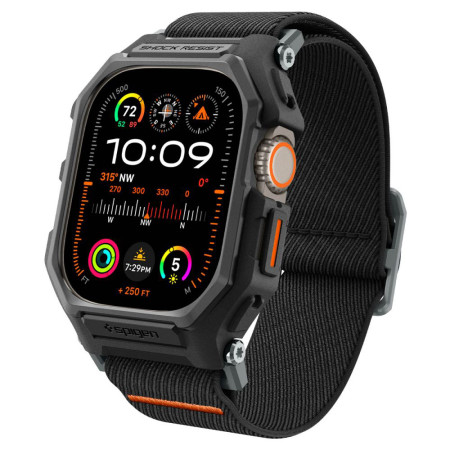 Husa pentru Apple Watch Ultra / Ultra 2 si Curea, Spigen Lite Fit Pro, Matte Black