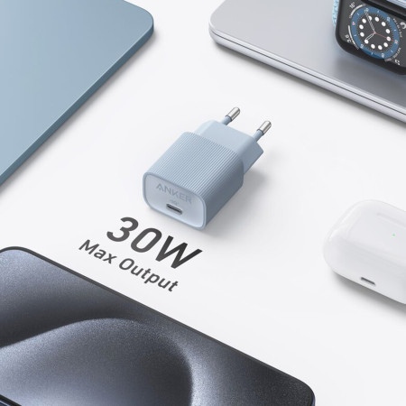 Incarcator Priza Tip-C, 30W, PowerIQ 3.0, Anker Nano 4, White