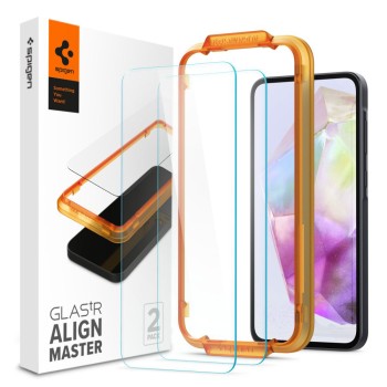 Folie pentru Samsung Galaxy A35 5G, set 2 buc, Spigen Glas.TR Align Master, Clear