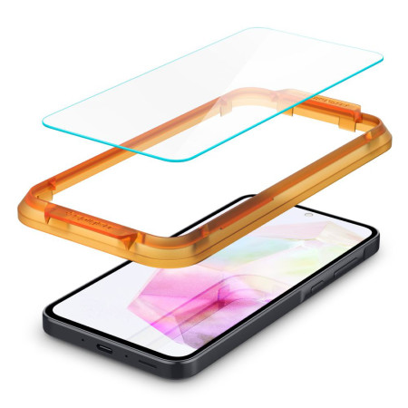 Folie pentru Samsung Galaxy A35 5G, set 2 buc, Spigen Glas.TR Align Master, Clear