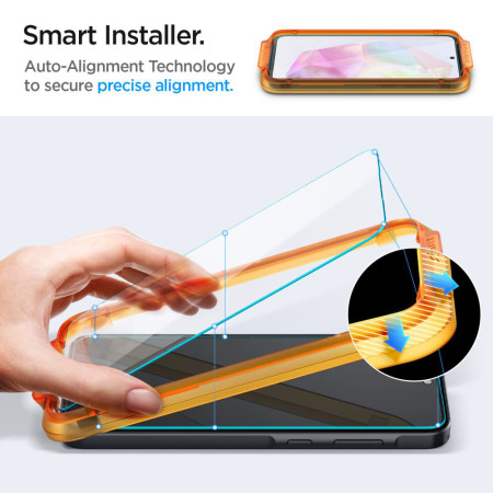 Folie pentru Samsung Galaxy A35 5G, set 2 buc, Spigen Glas.TR Align Master, Clear