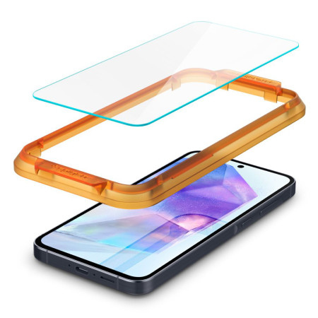 Folie pentru Samsung Galaxy A55 5G, set 2 buc. Spigen Glas.TR Align Master, Clear