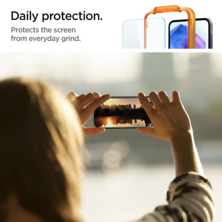 Folie pentru Samsung Galaxy A55 5G, set 2 buc. Spigen Glas.TR Align Master, Clear