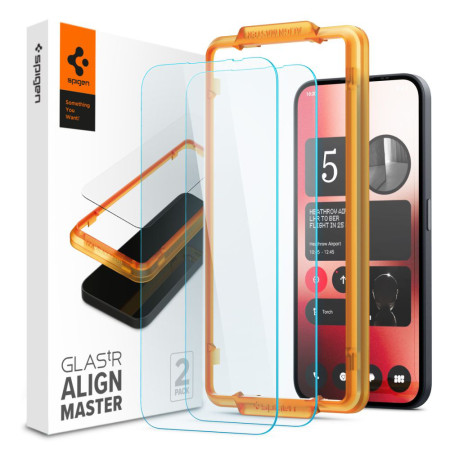 Folie pentru Nothing Phone 2a, set 2 buc. Spigen Glas.TR Align Master, Clear