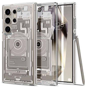 Husa pentru Samsung Galaxy S24 Ultra Spigen Ultra Hybrid Zero One, Natural Titanium