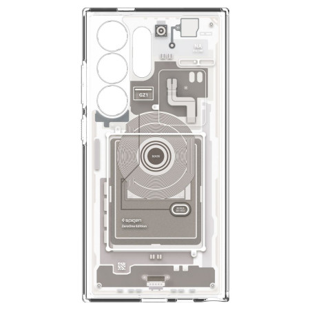 Husa pentru Samsung Galaxy S24 Ultra Spigen Ultra Hybrid Zero One, Natural Titanium