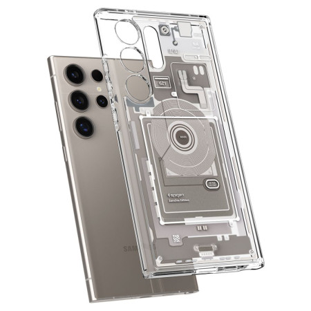 Husa pentru Samsung Galaxy S24 Ultra Spigen Ultra Hybrid Zero One, Natural Titanium