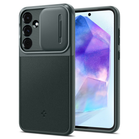 Husa Samsung Galaxy A55 5G Spigen Optik Armor, Abyss Green