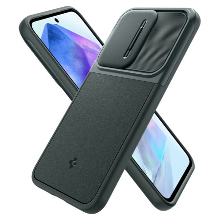 Husa Samsung Galaxy A55 5G Spigen Optik Armor, Abyss Green