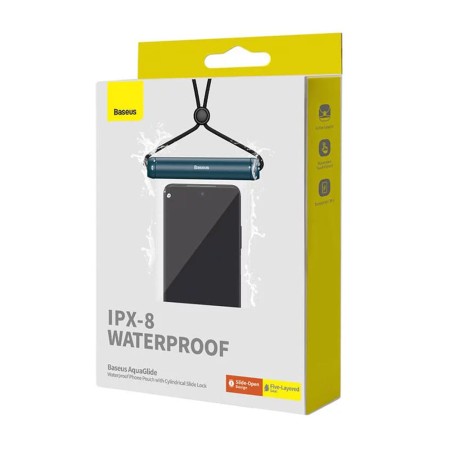 Husa Waterproof IPX8 pentru Telefon 7.2, Baseus, Sea Blue