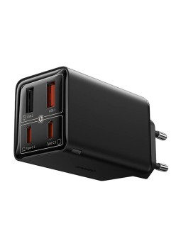 Incarcator pentru Priza 2x USB, 2x Type-C, 65W + Cablu Type-C la Type-C - Baseus (P10162701113-00) - Black