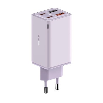 Incarcator pentru Priza 2x USB, 2x Type-C, 65W + Cablu Type-C la Type-C - Baseus (P10162701533-00) - Purple
