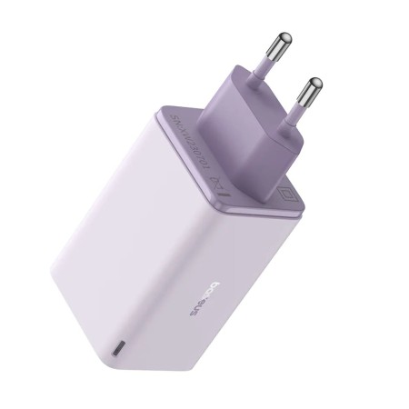 Incarcator pentru Priza 2x USB, 2x Type-C, 65W + Cablu Type-C la Type-C - Baseus (P10162701533-00) - Purple
