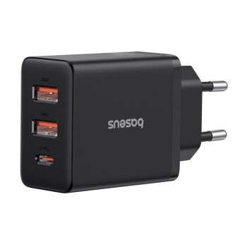 Incarcator GaN, 2x USB, Type-C, Fast Charging, 30W - Baseus (P10111402113-00) - Cluster Black