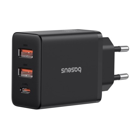 Incarcator GaN, 2x USB, Type-C, Fast Charging, 30W - Baseus (P10111402113-00) - Cluster Black