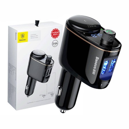 Transmitator Auto Bluetooth, Incarcator Masina - Baseus (CCHC000001) - Black