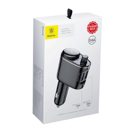 Transmitator Auto Bluetooth, Incarcator Masina - Baseus (CCHC000001) - Black