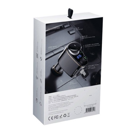 Transmitator Auto Bluetooth, Incarcator Masina - Baseus (CCHC000001) - Black