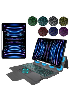 Husa cu Tastatura pentru iPad Pro 12.9 (2018/2020/2021/2022) / Air 13 (2024) - Techsuit KeyTab Pro - Black