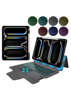 Husa cu Tastatura pentru iPad Pro 13 (2024) - Techsuit KeyTab Pro - Black