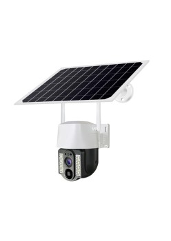 Camera de Supraveghere Exterior, cu Alarma, Panou Solar, 1080p, Waterproof - Techsuit (VC3-4G) - White