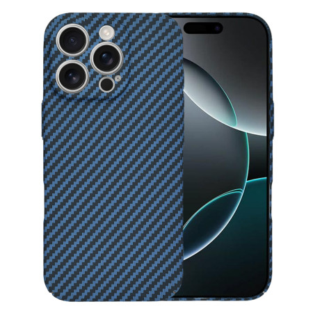 Husa pentru iPhone 16 Pro - Premium CarbonFiber - Cyan