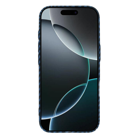 Husa pentru iPhone 16 Pro - Premium CarbonFiber - Cyan
