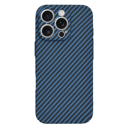 Husa pentru iPhone 16 Pro - Premium CarbonFiber - Cyan