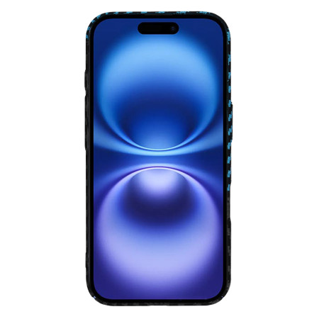 Husa pentru iPhone 16 - Premium CarbonFiber - Blue Pulse