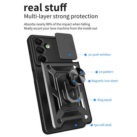 Husa pentru Samsung Galaxy A16, Slide si Snap Privacy, CamShield, Black