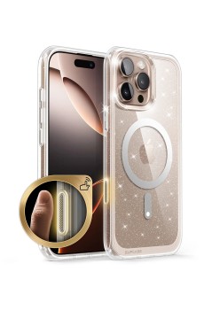 Husa pentru iPhone 16 Pro - Supcase Unicorn Beetle Slim Clear MagSafe - Glitter Pink