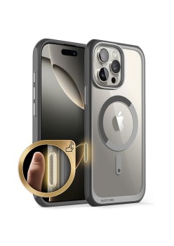 Husa pentru iPhone 16 Pro - Supcase Unicorn Beetle Slim Clear MagSafe - Gray