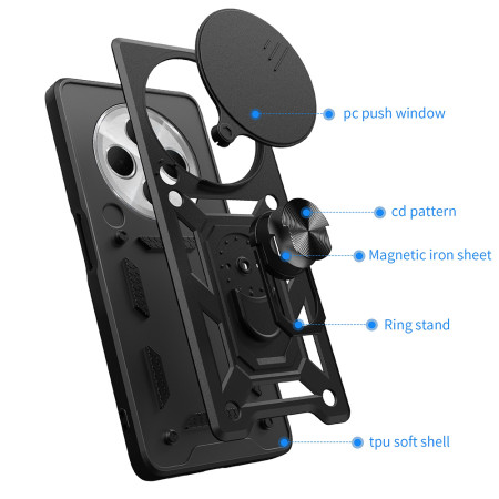 Husa pentru Xiaomi Redmi 14C, Slide si Snap Privacy, CamShield, Black