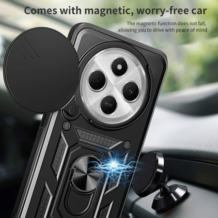 Husa pentru Xiaomi Redmi 14C, Slide si Snap Privacy, CamShield, Black