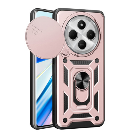 Husa pentru Xiaomi Redmi 14C, Slide si Snap Privacy, CamShield, Rose Gold