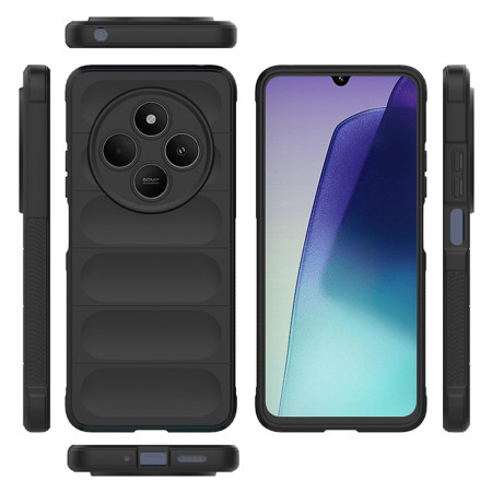 Husa Antisoc pentru Xiaomi Redmi 14C, Margini Striate, Magic Shield, Black