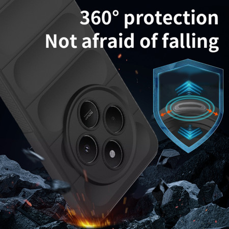 Husa Antisoc pentru Xiaomi Redmi 14C, Margini Striate, Magic Shield, Black