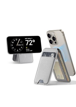 Suport de Birou Tip Portofel din Piele Ecologica - ESR Holder MagSafe HaloLock - Light Tan