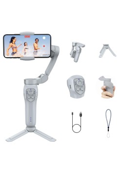Gimbal pentru Telefon cu Bluetooth , Beauty Function, Pliabil - Techsuit (L7C Pro Plus) - White