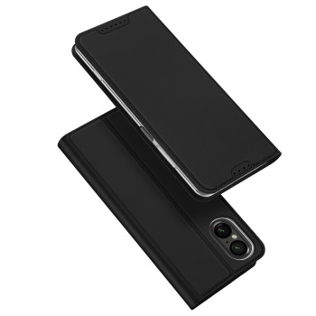 Husa Flip Sony Xperia 5 V, Dux Ducis Skin Pro, Smart Pro Magnet, Negru